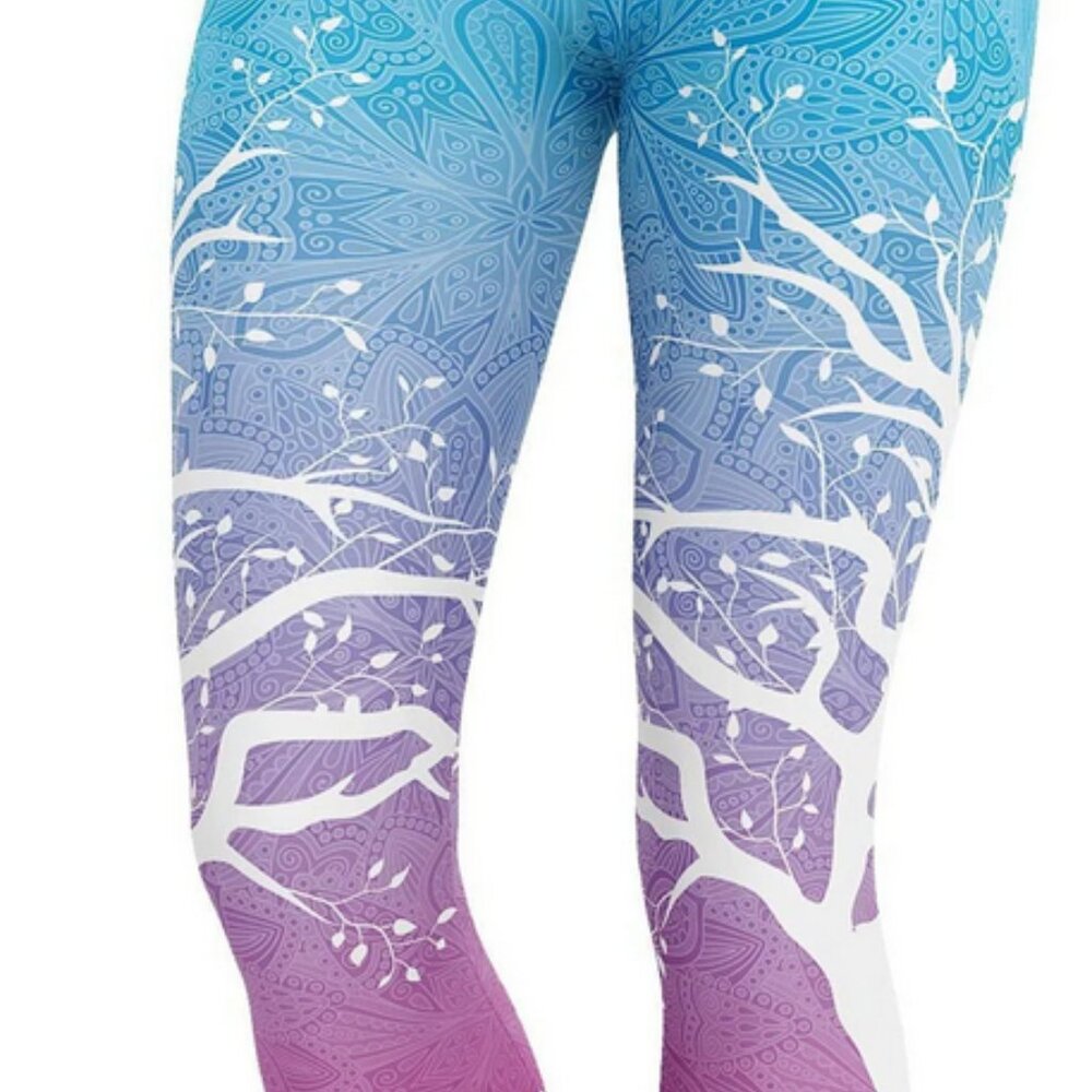 Blue  and Pink Tree of Life legging NWOT
